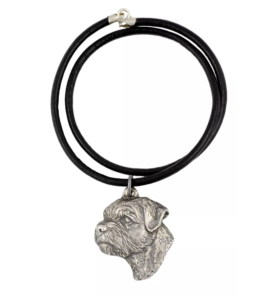 Border Terrier - Necklace with dog, silver-plated pendant for dog fan, unique jewelry by Art-Dog brand