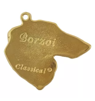 Borzoi, Russian Hunting Sighthound, Russian Wolfhound - Dog necklace in gift box, gold-plated pendant for dog fan, striking jewellery by Art-Dog