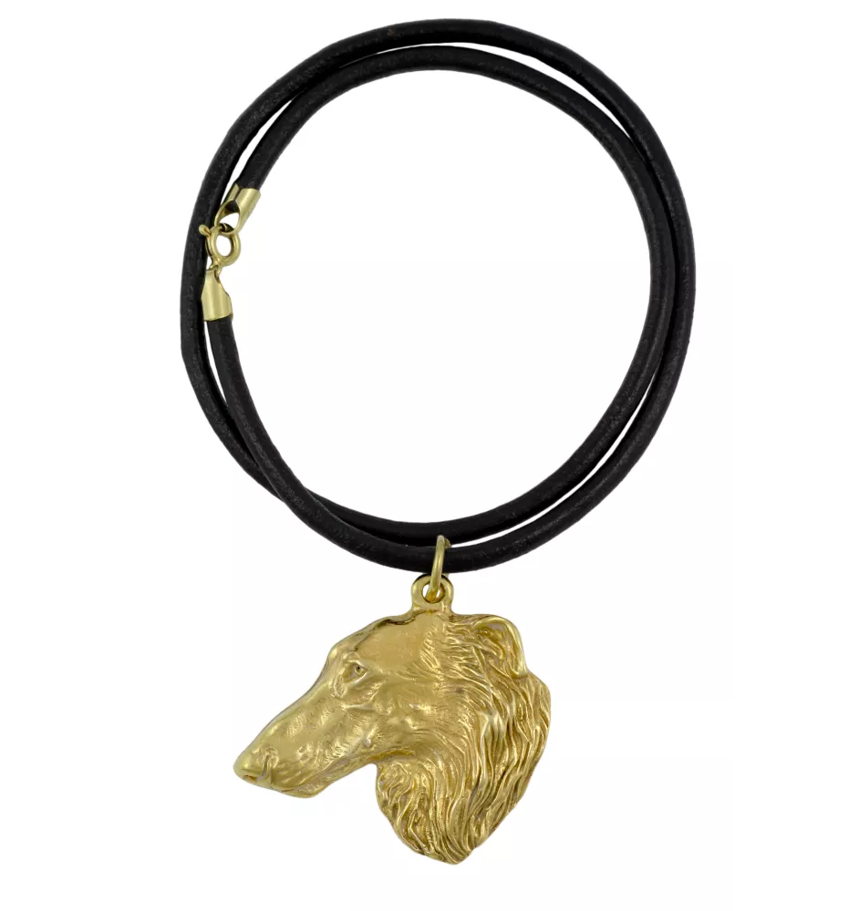 Barzoi, Levrier De Chasse Russe, Lévrier russe - Collier pour chien, pendentif plaqué or pour fan de chien, bijoux uniques de la marque Art-Dog