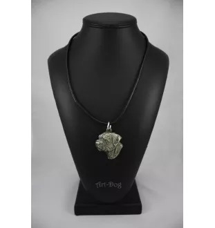 Border Terrier - Hundehalsband in Geschenkbox, versilbertes Medaillon für Hundefans, markanter Anhänger der Marke Art-Dog