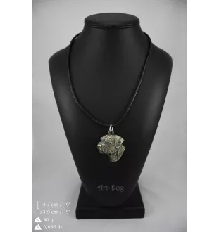 Border Terrier - Collier de chien dans une boîte cadeau, médaillon argenté pour fan de chien, pendentif remarquable de la marque Art-Dog