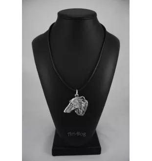 Borzoi, Russian Hunting Sighthound, Russian Wolfhound - Dog necklace in gift box, silver-plated locket for dog fan, striking pendant by Art-Dog brand