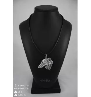 Borzoi, Russian Hunting Sighthound, Russian Wolfhound - Dog necklace in gift box, silver-plated locket for dog fan, striking pendant by Art-Dog brand