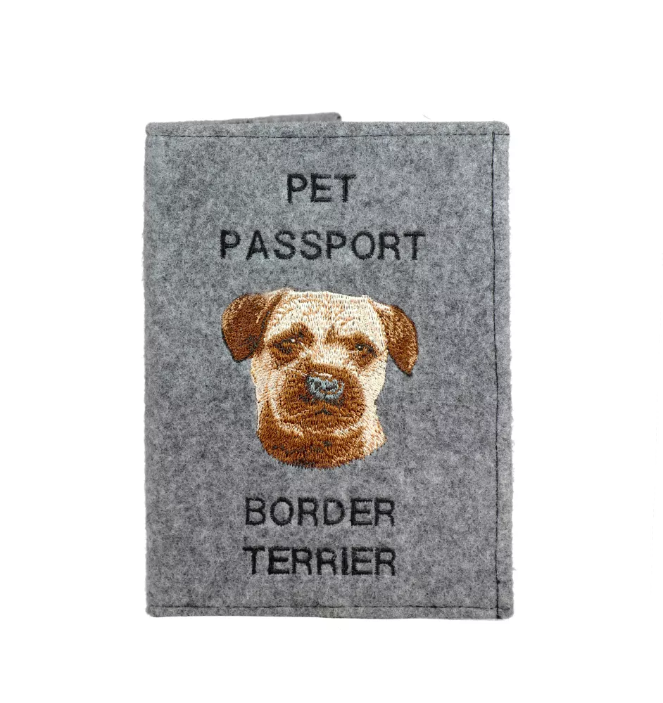 Border Terrier - Dog passport case, document case, gift for the traveller from the Art-Dog brand