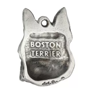 Terrier de Boston, Boston Terrier - Porte-clés argenté avec chien, décoration de sac à main, pendentif de sac à dos par la marque Art-Dog
