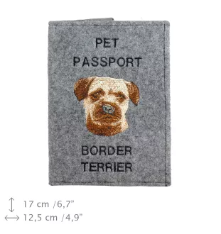 Border Terrier - Dog passport case, document case, gift for the traveller from the Art-Dog brand