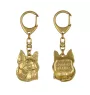 Boston Terrier - Vergoldeter Schlüsselanhänger mit Hund, Handtaschenschmuck, Luxus-Accessoire der Marke Art-Dog