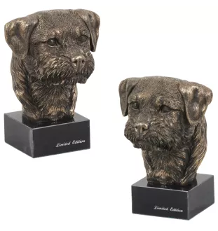 Border Terrier - Hundestatue, Büste auf Steinsockel, Skulptur, Trophäe für Hundeausstellung der Marke Art-Dog
