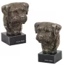 Border Terrier - Statue de chien, buste sur socle en pierre, sculpture, trophée pour exposition canine par la marque Art-Dog