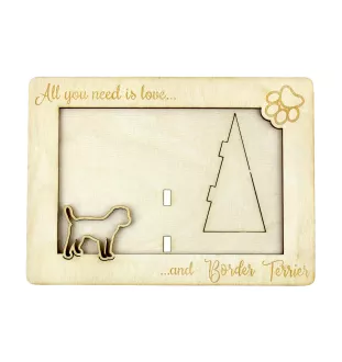 Border Terrier - Fotorahmen, gravierter Holzrahmen, ein schönes Gadget für den Hundeliebhaber von Art-Dog