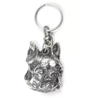 Boston Terrier, American Gentleman - Silver-plated pendant with a dog in a decorative box, handbag decoration, backpack pendant by Art-Dog brand