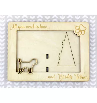 Border Terrier - Fotorahmen, gravierter Holzrahmen, ein schönes Gadget für den Hundeliebhaber von Art-Dog