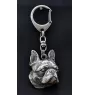 Terrier de Boston, Boston Terrier - Porte-clés argenté avec un chien dans une boîte cadeau, décoration de sac à main, pendentif de sac à dos par la marque Art-Dog
