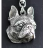 Terrier de Boston, Boston Terrier - Porte-clés argenté avec un chien dans une boîte cadeau, décoration de sac à main, pendentif de sac à dos par la marque Art-Dog
