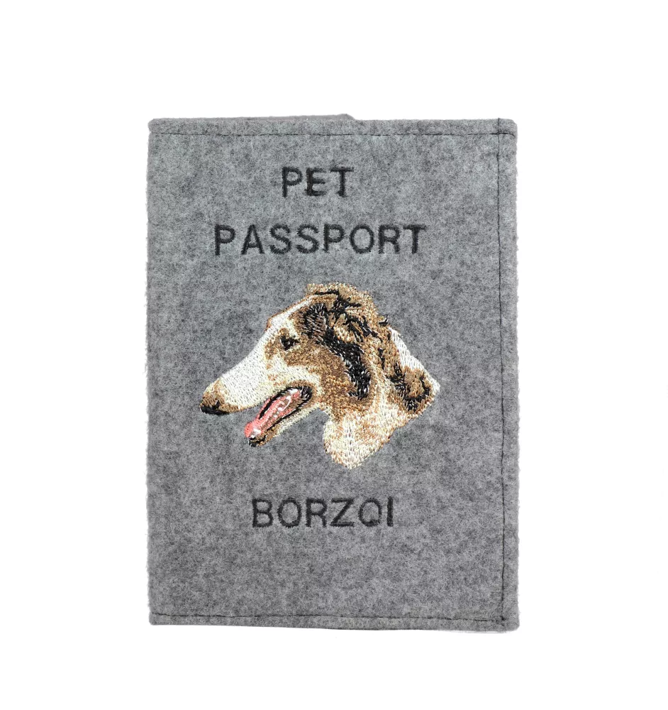 Barsoi, Russischer Jagdwindhund, Barzaia - Hundepassetui, Dokumententasche, Geschenk für den Reisenden von der Marke Art-Dog