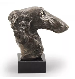 Barsoi, Russischer Jagdwindhund, Barzaia - Hundestatue, Büste auf Steinsockel, Skulptur, Trophäe für Hundeausstellung der Marke Art-Dog