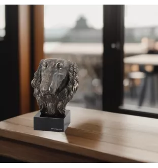 Barsoi, Russischer Jagdwindhund, Barzaia - Hundestatue, Büste auf Steinsockel, Skulptur, Trophäe für Hundeausstellung der Marke Art-Dog