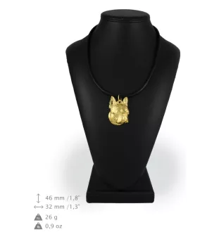 Boston Terrier, American Gentleman - Dog necklace in gift box, gold-plated pendant for dog fan, striking jewellery by Art-Dog