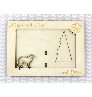 Borzoi, Russian Hunting Sighthound, Russian Wolfhound - Photo frame, engraved wooden frame, a lovely gadget for the dog lover by Art-Dog