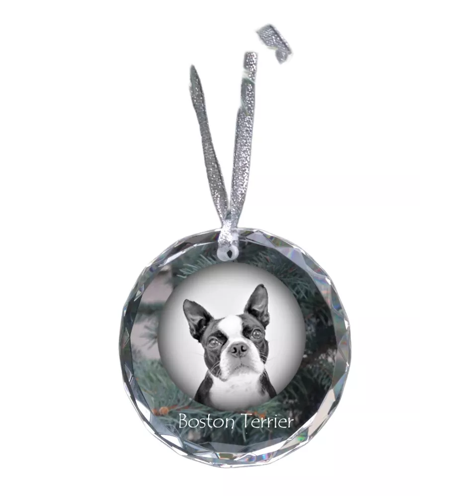 Boston Terrier medal kryształowy z psem Art-Dog