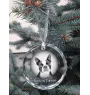 Boston Terrier, American Gentleman - crystal bauble with a photo, dog photo in crystal, personalized Christmas tree ornament by Art-Dog brand