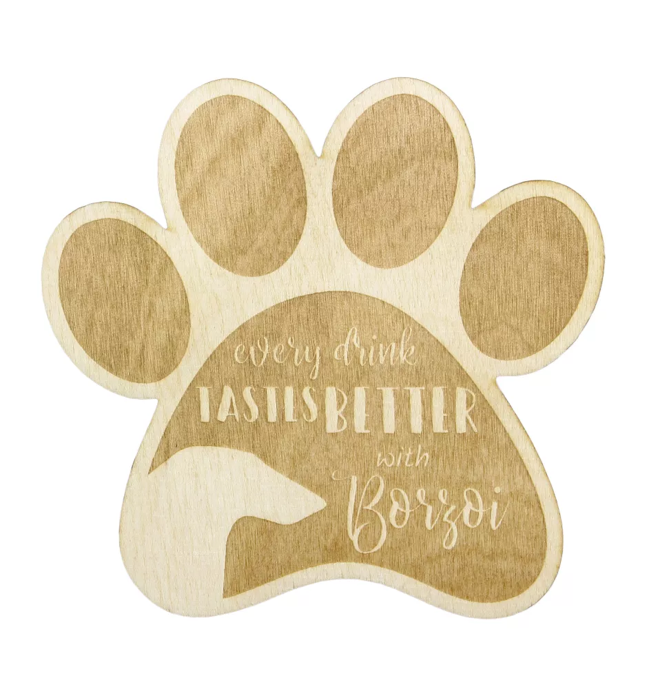 Barzoi, Levrier De Chasse Russe, Lévrier russe II - Sous-verre mug, sous-verre gravé avec chien, cadeau pour amoureux des chiens par la marque Art-Dog