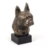 Boston Terrier, American Gentleman - Dog statue, bust on stone base, sculpture, trophy for dog show by Art-Dog brand