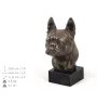 Boston Terrier, American Gentleman - Dog statue, bust on stone base, sculpture, trophy for dog show by Art-Dog brand