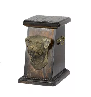 Border Terrier urna drewniana z psem Art-Dog
