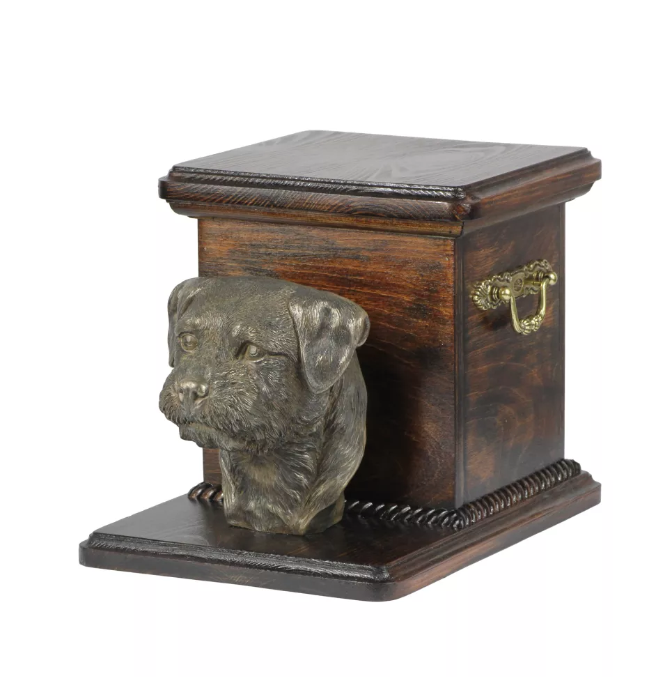 Border Terrier - urne pour les cendres d'un chien avec une statuette, une urne élégante pour chien, une urne exceptionnelle avec un buste de chien de la marque Art-Dog