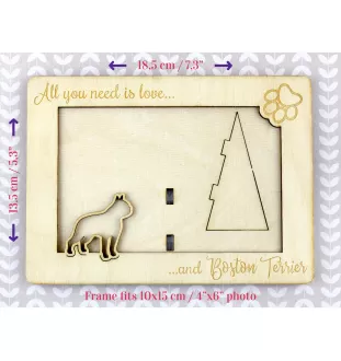 Boston Terrier ramka na zdjęcie ze sklejki Art-Dog