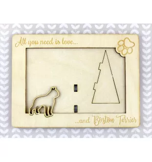 Boston Terrier ramka na zdjęcie ze sklejki Art-Dog