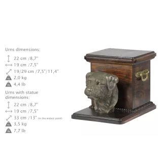 Border Terrier - urne pour les cendres d'un chien avec une statuette, une urne élégante pour chien, une urne exceptionnelle avec un buste de chien de la marque Art-Dog