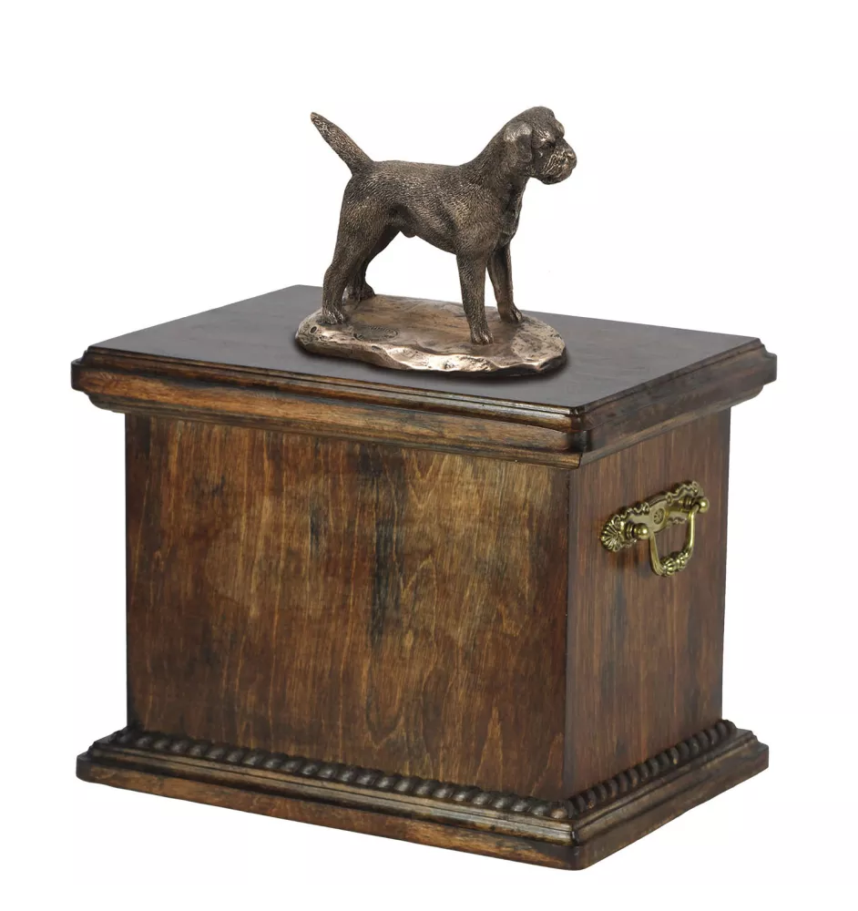 Border Terrier - une urne pour les cendres d'un chien, une urne avec une statuette, une urne élégante de style classique de la marque Art-Dog