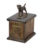 Border Terrier eine Urne für die Asche des Hundes, eine Urne mit einer Statue, eine elegante Urne im klassischen Stil der Marke Art-Dog