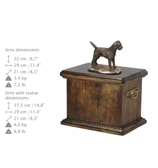 Border Terrier - une urne pour les cendres d'un chien, une urne avec une statuette, une urne élégante de style classique de la marque Art-Dog