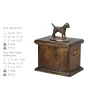 Border Terrier eine Urne für die Asche des Hundes, eine Urne mit einer Statue, eine elegante Urne im klassischen Stil der Marke Art-Dog