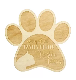 Boston Terrier - Tasse Untersetzer, graviert Untersetzer mit Hund, Geschenk für Hundeliebhaber von Art-Dog Marke