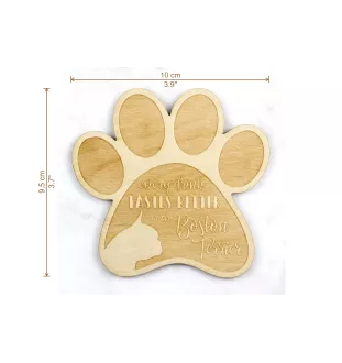 Boston Terrier, American Gentleman - Mug coaster, engraved coaster with dog, gift for dog lover by Art-Dog brand