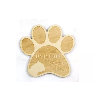 Boston Terrier - Tasse Untersetzer, graviert Untersetzer mit Hund, Geschenk für Hundeliebhaber von Art-Dog Marke