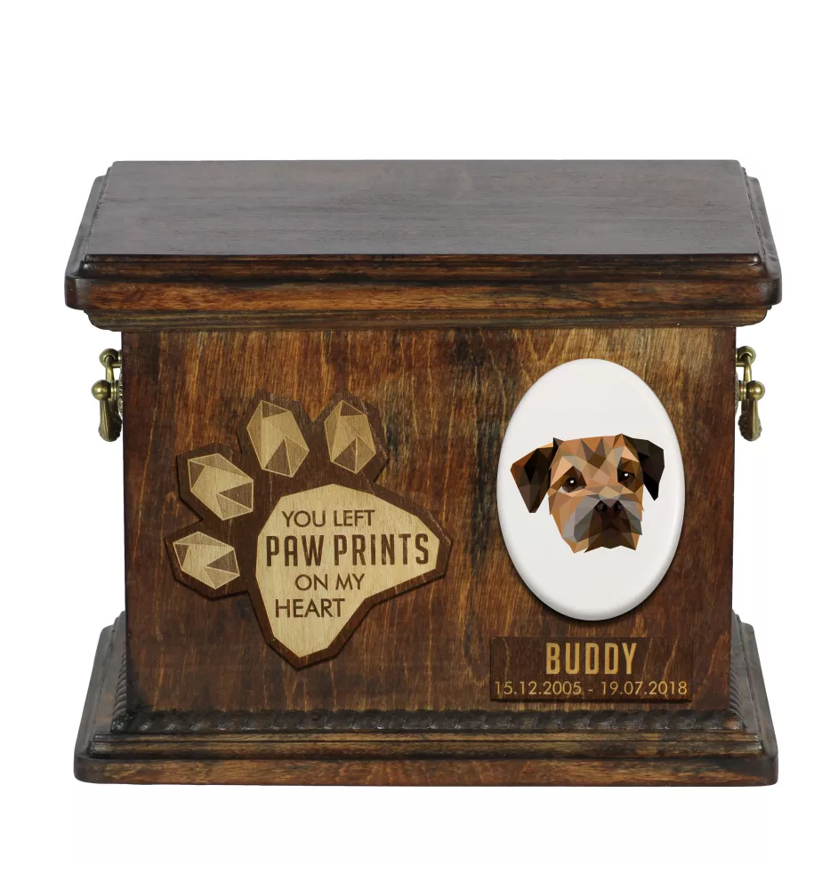 Border Terrier - urn for dog ashes, personalized urn with engraving, commemorative box for dog ashes by Art-Dog brand
