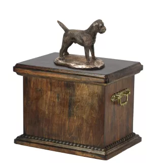 Border Terrier - Eine Urne für die Asche eines Hundes, eine Urne mit einer Statue, eine personalisierte Hundeurne von der Marke Art-Dog.