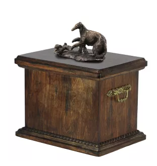 Borzoi, Russian Hunting Sighthound, Russian Wolfhound - urn for the ashes of a dog, urn with a statuette, elegant urn in the classic style of the Art-Dog brand