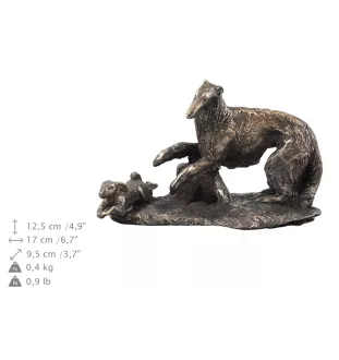 Chart rosyjski borzoj urna ze statuetką drewniana Art-Dog