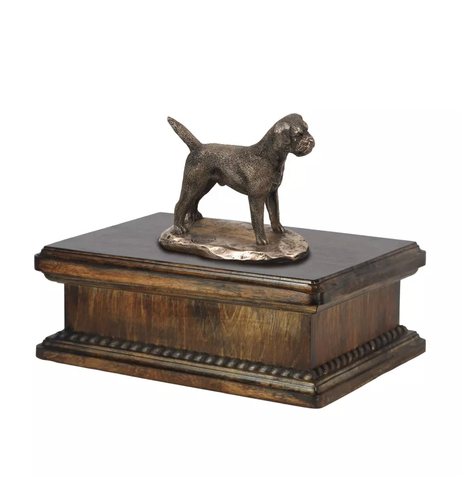 Border Terrier - Hund Ascheurne, klassische Urne mit Statue, elegante Urne mit Hund von der Marke Art-Dog