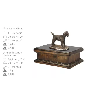 Border Terrier - Hund Ascheurne, klassische Urne mit Statue, elegante Urne mit Hund von der Marke Art-Dog