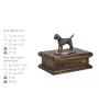 Border Terrier urne in Hundeasche, personalisierte Urne mit Statue, Holzurne mit Hund von Art-Dog