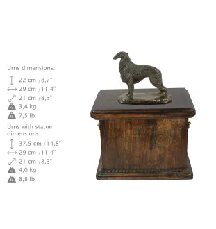 Chart rosyjski borzoj urna ze statuetką drewniana Art-Dog