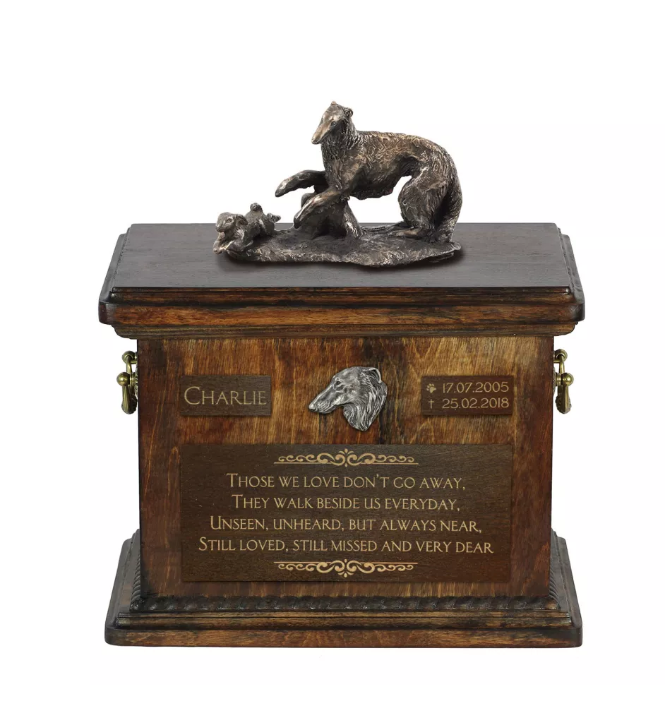 Barzoi, Levrier De Chasse Russe, Lévrier russe - urne pour les cendres de chien, urne avec une statuette, urne personnalisée pour les cendres de chien de la marque Art-Dog