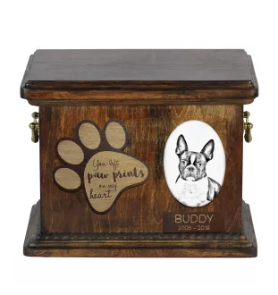 Terrier de Boston, Boston Terrier - urne pour cendres de chien, urne personnalisée avec photo, urne avec photo de chien de la marque Art-Dog